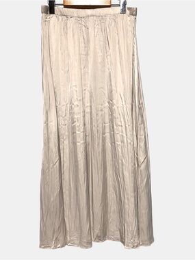 Y2K RACHEL ZOE Champagne Satin Slip Bias Midi Skirt Minimalist Luxe